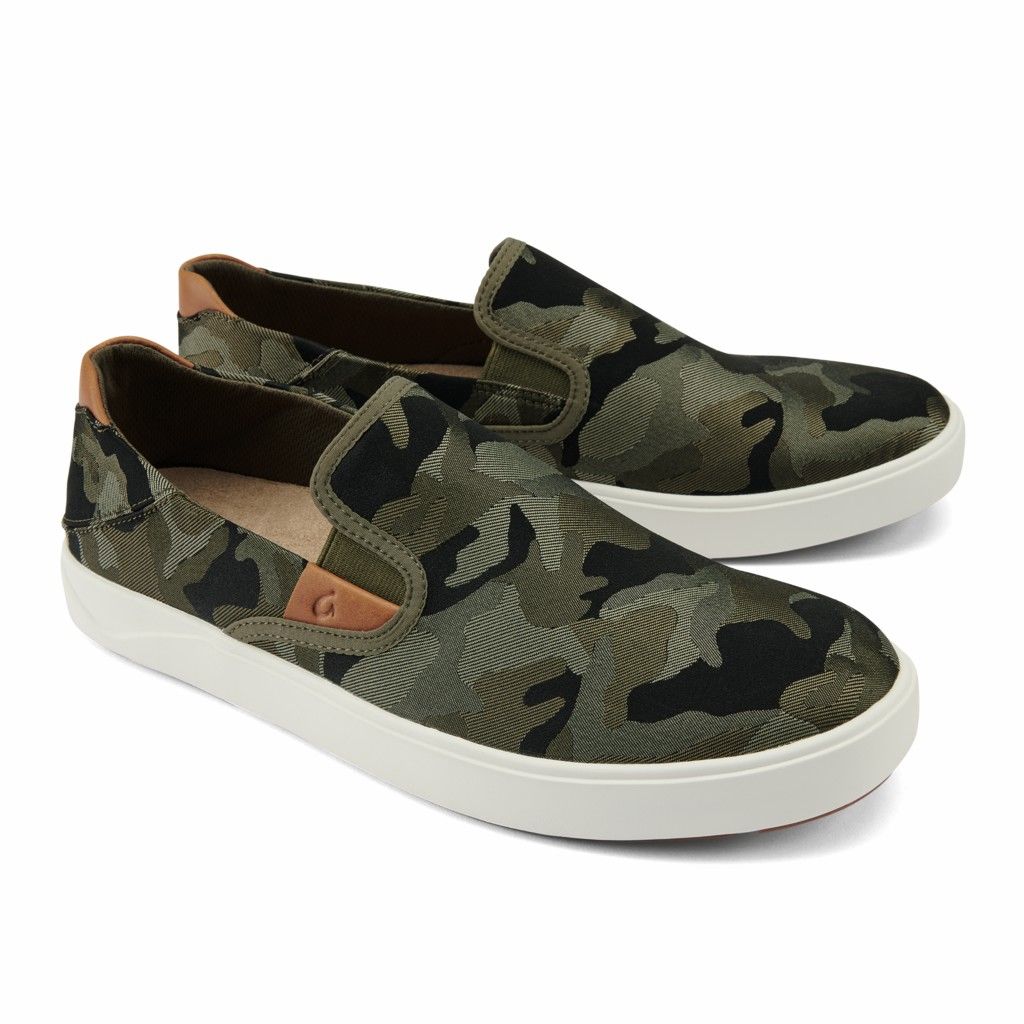 Olukai Men's Lae ahi Pai Slip On Shoe - Husk / Ke Au Camo US540-378